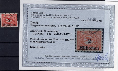 Gdansk 179 Vero Stamped BPP Befund (FA0513