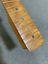 Stainless 22 frets 25.5" Roasted Flame Maple Reverse Head Electric guitar neck