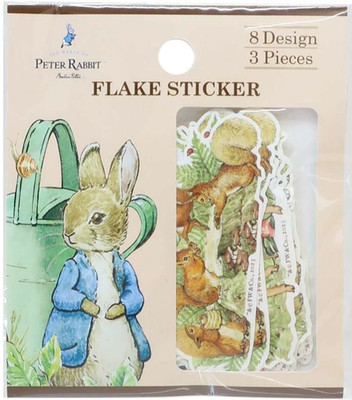 S&C Peter Rabbit Friends Flake Sticker Made in Japan 24 pieces