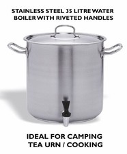 35 Litre Stainless Steel - Tea Urn With Tap - Not Burco - Camping  Water Boiler