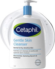 Cetaphil Gentle Skin Cleanser, 1L, Face & Body Wash, for Normal to Dry Sensitive