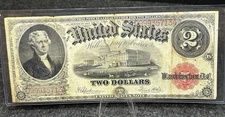 $2 1917 Large Size Legal Tender Note “Bracelet Back” Two Dollar Bill
