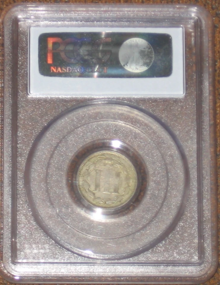 1866 3cn Three Cent Nickel Type coin PCGS Grade XF40 3c Extremely fine - Image 3 of 3