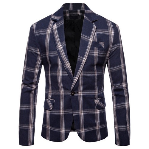 giacca smoking uomo elegante blu beige quadri colorata slim moda uomo 1084  | eBay