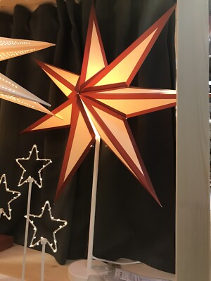 Standing Red And White IKEA star with 2020 Xmas light lamp 70cm | eBay