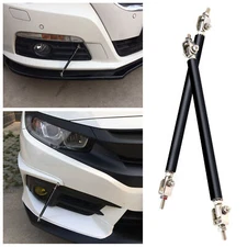 75mm - Black Adjustable Front Bumper Rod Splitter Spoiler Strut Support Tie Bars