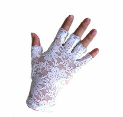 Womens Sexy Dressy Lace Gloves Short Gloves Fingerless Lace Driving - Picture 7 of 8