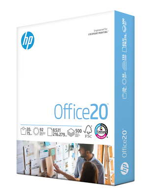 HP Printer Paper, Office 20lb, 8.5x11, 1 Ream, 500 Sheets