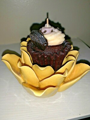 Tea Light Scented Birthday SET 2 OREO Cupcake Candle Votive Flower Holder  tw4j