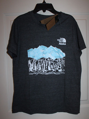 NWT The North Face Alaska City Landmark Women's Large Black Heather S/S T-shirt