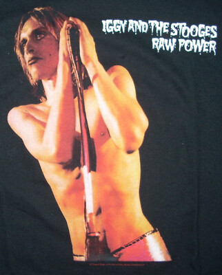 Iggy And The Stooges RAW POWER T-Shirt Size LARGE Anvil Thread