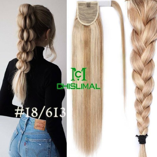 14''-30'' clip on Ponytail real Human Hair Comb Pony Tail Hair Extensions - Picture 6 of 25