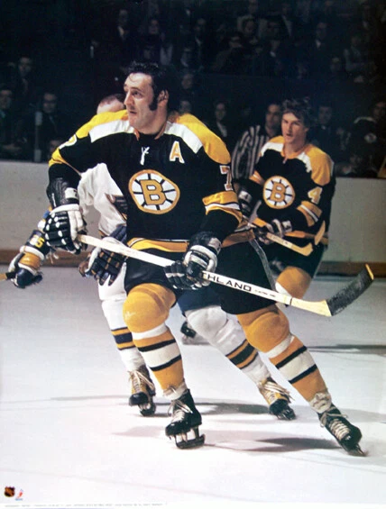 SPORTS POSTER WAREHOUSE Vintage Original 1973 PHIL ESPOSITO and Bobby Orr Boston Bruins NHL 18x24 POSTER