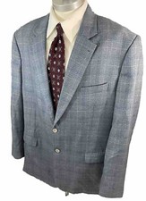 Oak Hill Sport Coat Mens 2 XLT 50-52 Blue Window Pane Check Blazer