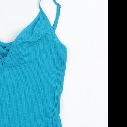 New Look Womens Blue Nylon Blend Camisole Blouse Size XS - Picture 7 of 12