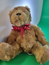 Tan Bear and Teddy Bear with Red Ribbon Bow Tie Plush Toy 8  