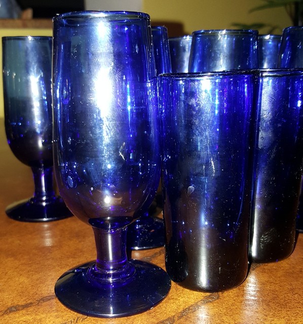 Cobalt Blue Cordial and Shot Glasses Vintage eBay