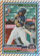 2023 Panini USA Baseball Kendall George Red Stripes Prizm SP RC LA Dodgers