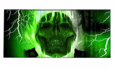 Mauspad 90 x 40 cm Mousepad XXL Gaming und Office Silent Monsters Totenkopf grün