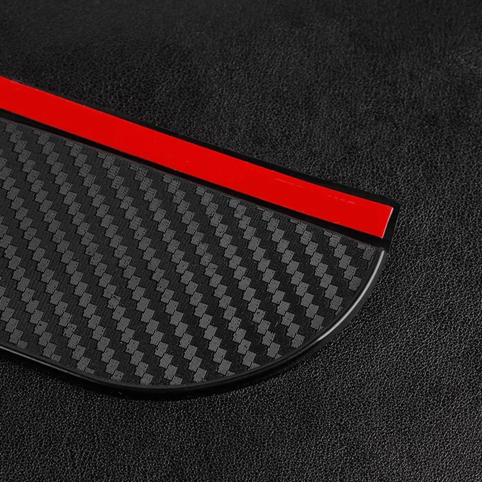 Protector de visera de lluvia espejo negro de fibra de carbono de dos piezas para modelos Dodge Foto 2 de 2