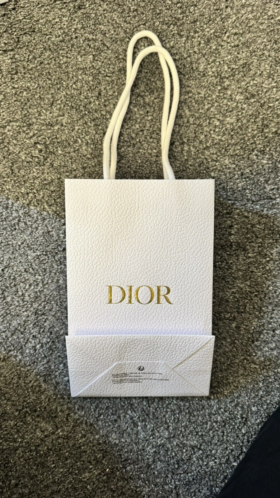 Sac cadeau CHRISTIAN DIOR original texture galet BLANC