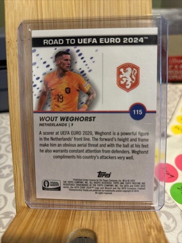 2023 Topps Pristine Soccer Road to UEFA EURO Wout Weghorst Purple REFRACTOR /99 - Picture 2 of 2