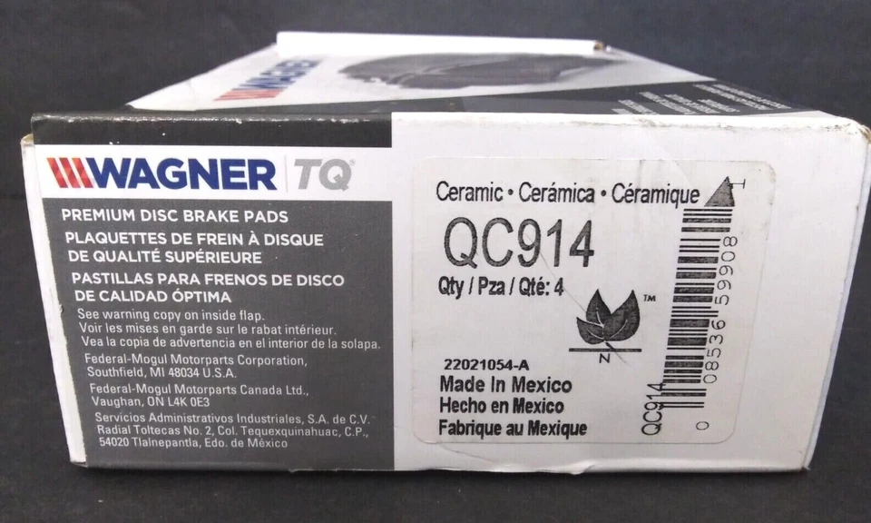 Pastillas de freno delanteras Wagner TQ QC914 cerámica para 13 15 Acura ILX 17 21 Honda Accord Foto 3 de 4