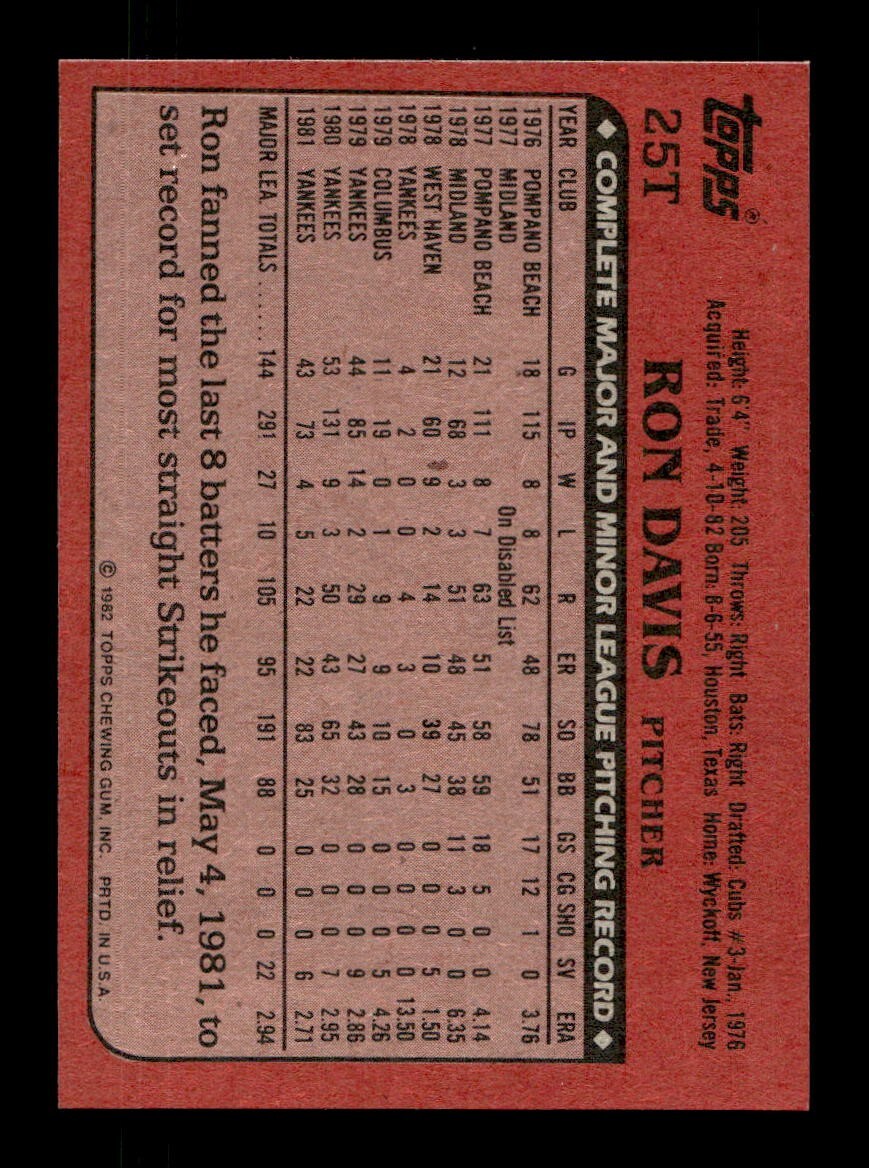 1982 Topps Traded 1-132 EX-MT/NM Pick From List All PICTURED - Picture 195 of 501