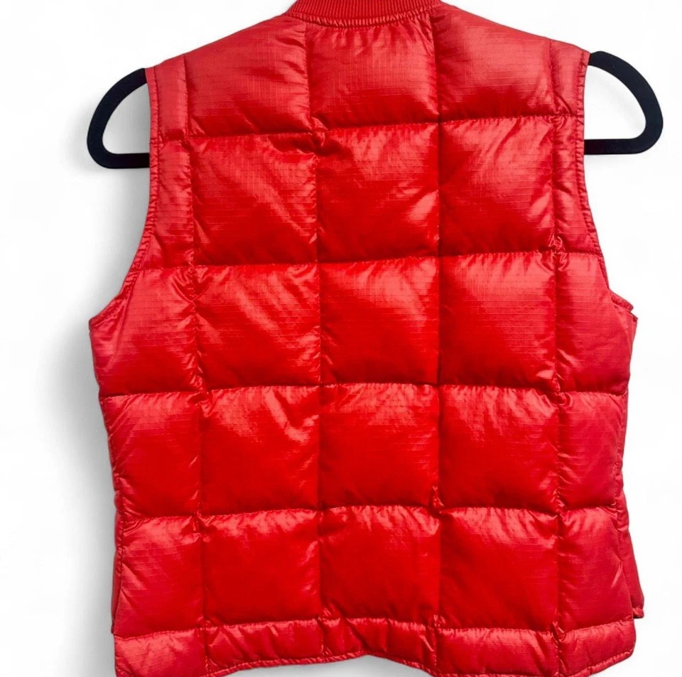 Chaleco DE COLECCIÓN Eddie Bauer Para Hombres Pequeño Rojo Puffer Cremallera Completa Plumón de Ganso Acolchado Años 90 Foto 2 de 4