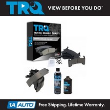 TRQ Front Ceramic Brake Pad & Rear Shoe Kit w/ Chemicals for Chevy GMC