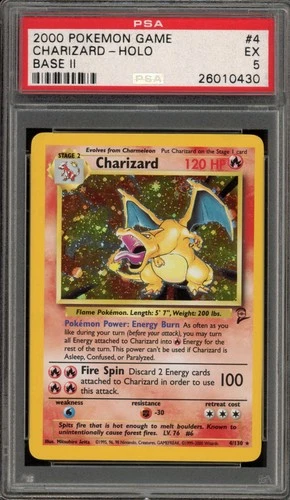 Pokemon Charizard Base Set 2 Holo Rare #4 PSA 5