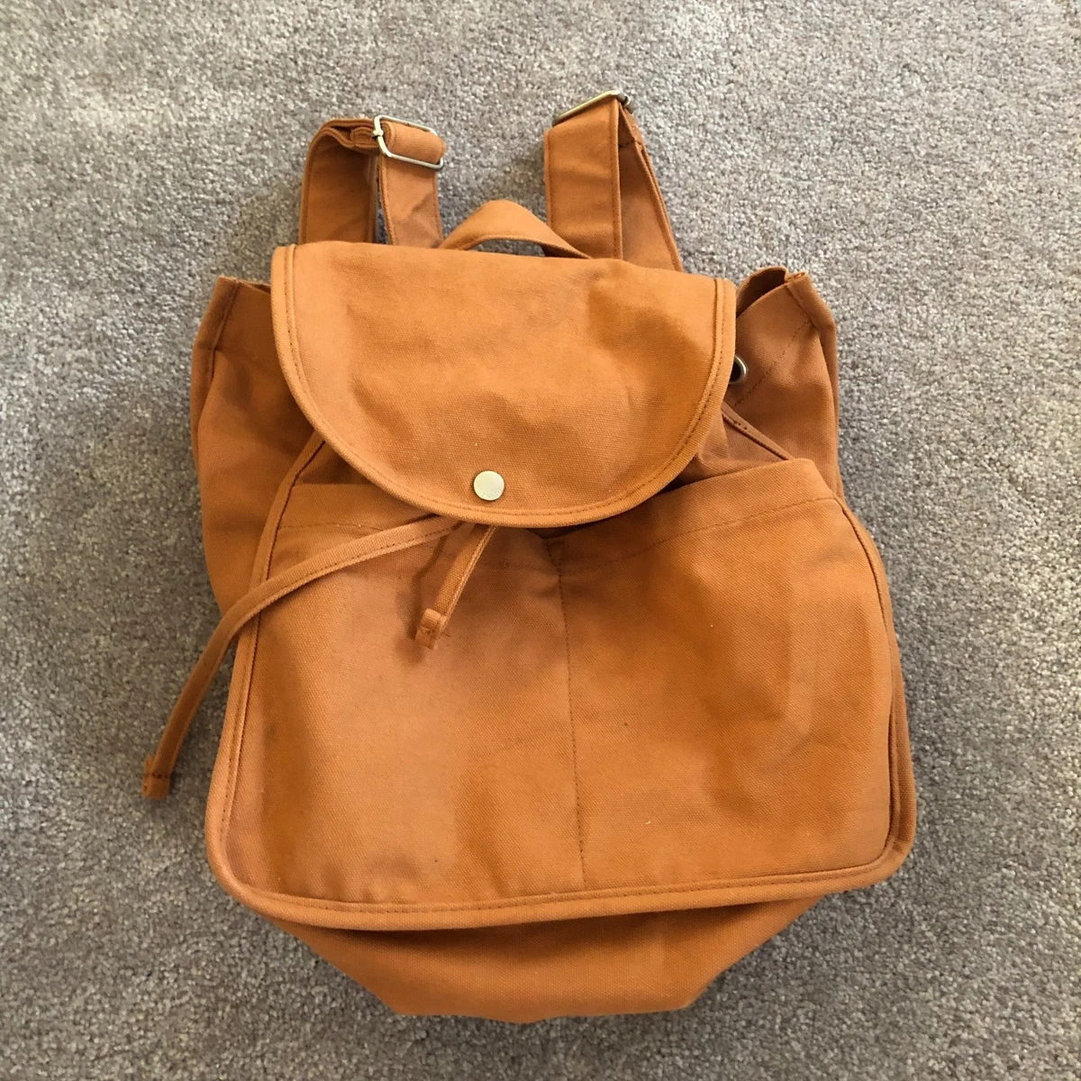 Baggu Women\'s Cream Canvas Drawstring Backpack Minimalist Travel S2-7 BAGGU Drawstring Backpack Bags & Handbags for Women for sale  main image 2