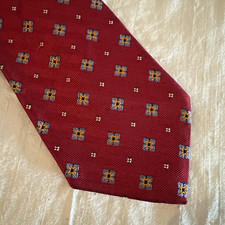 Brooks Brothers USA Shiny Dark Red Floral Dot Vintage Tie Xl 62