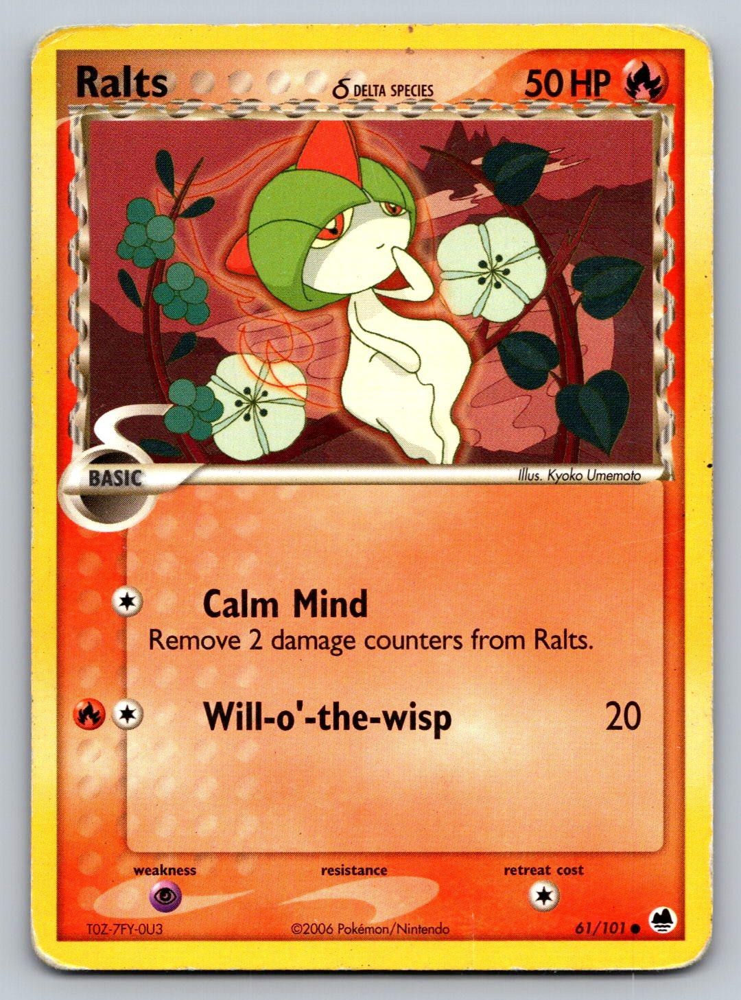 Ralts 61/101 Common Dragon Frontiers Pokemon Lightly Played