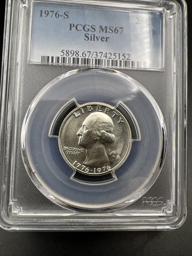 1976 S 25c Bicentennial Washington Silver Quarter Coin PCGS MS67 Gem BU #152 - Picture 2 of 8
