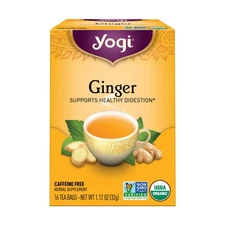 Yogi Ginger Tea 16 Count Organic Herbal Blend for Digestion Caffeine Free