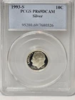1993 S 10C Silver Roosevelt Dime Proof PCGS PR69DCAM