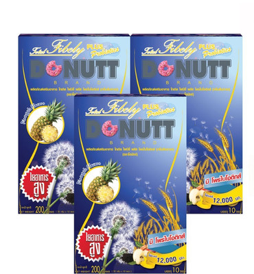 3 x Donutt Total Fibely Plus Probiotika Ananas Geschmack 10 Beutel ballaststoffreich