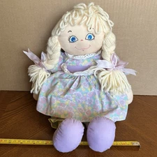 1989 COMMONWEALTH Rag Doll Blonde 15" Blue Eyes Embroidered