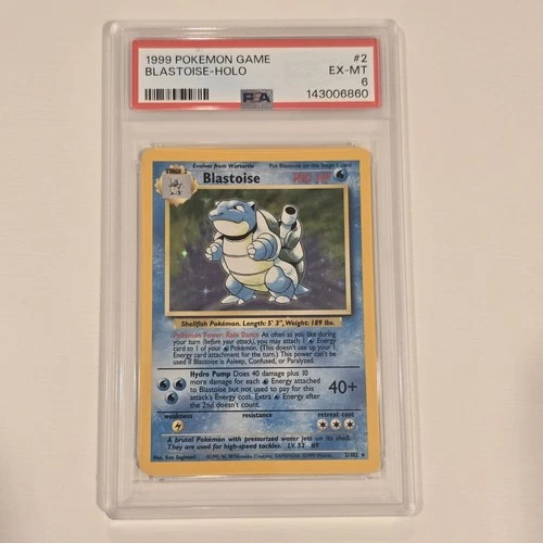 Pokémon TCG Blastoise Holo Unlimited Rare Card Base Set 2/102 PSA 6