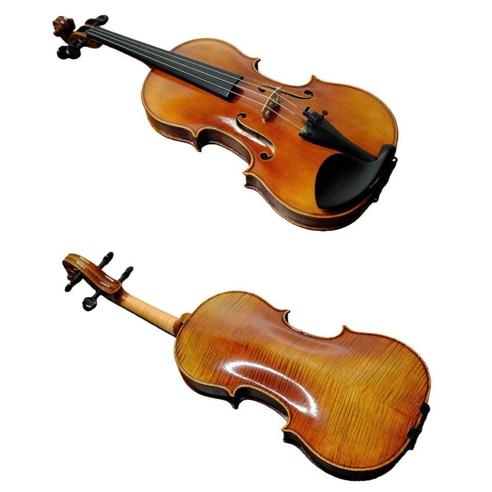 Violín profesional hecho a mano 4/4 - abeto italiano, arce flameado europeo, antiguo Foto 4 de 4