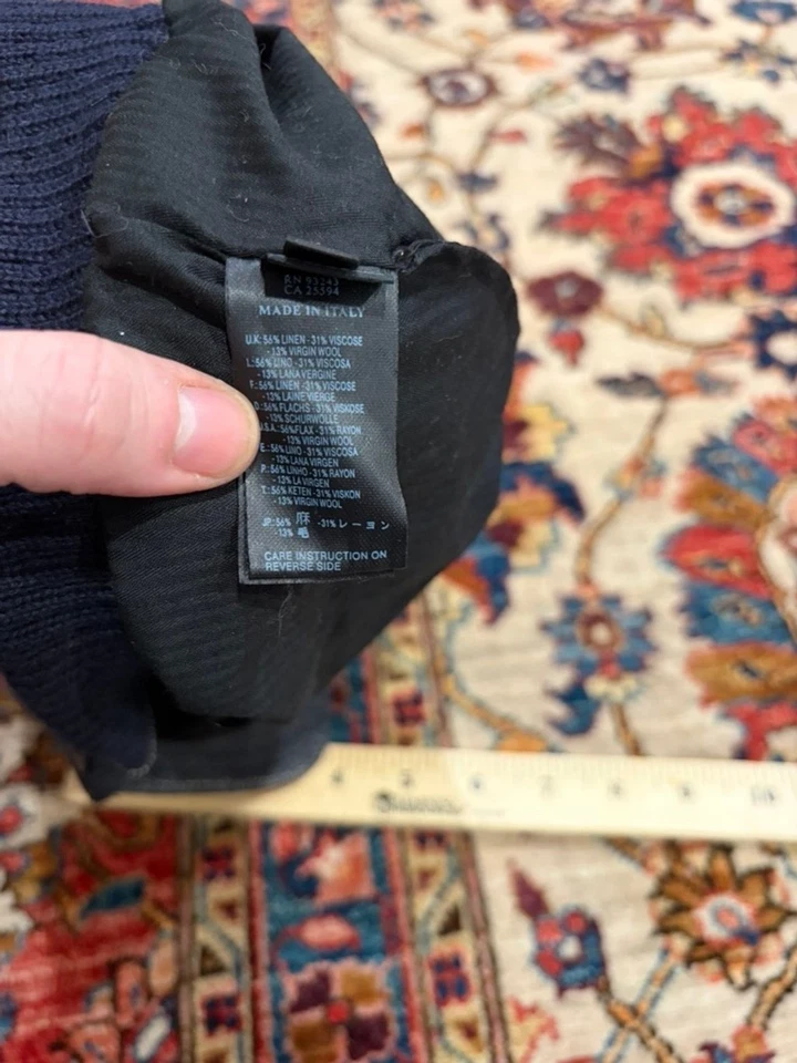 Diesel Italia Lana Espiga Gorra de Newsboy Azul Gris Tweed Militar Sombrero Foto 4 de 4