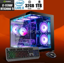 ARGB Gaming Desktop i7 RTX3060 Ti Computer PC 32GB RAM 1TB SSD W11 Custom Build