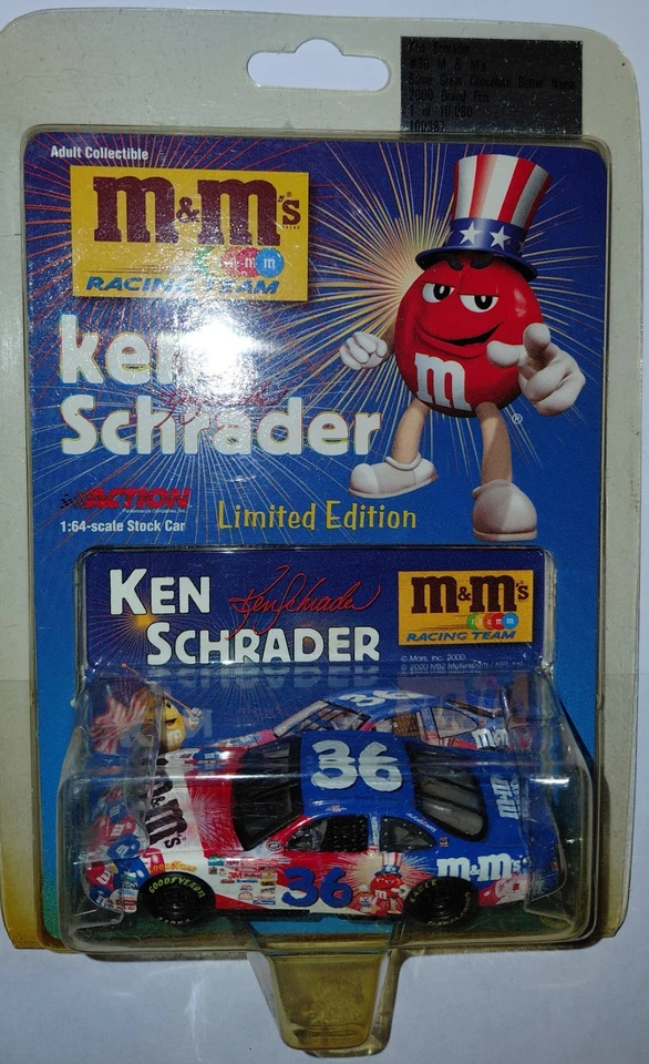 2 car lot Ken Schrader M&M's Team Caliber RCCA 4th of July 1/64 diecast NASCAR  - Image 3 of 4