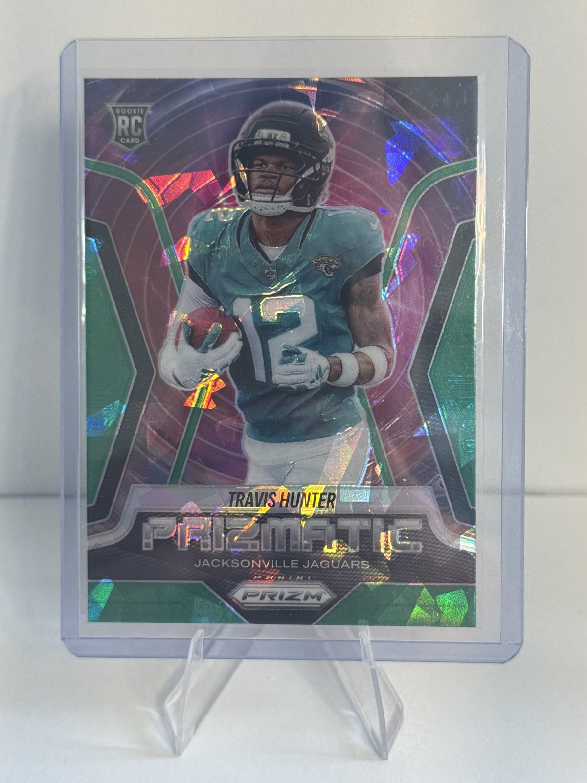 2025 Panini Prizm - Prizmatic Travis Hunter #12 Green Ice Prizm (RC)