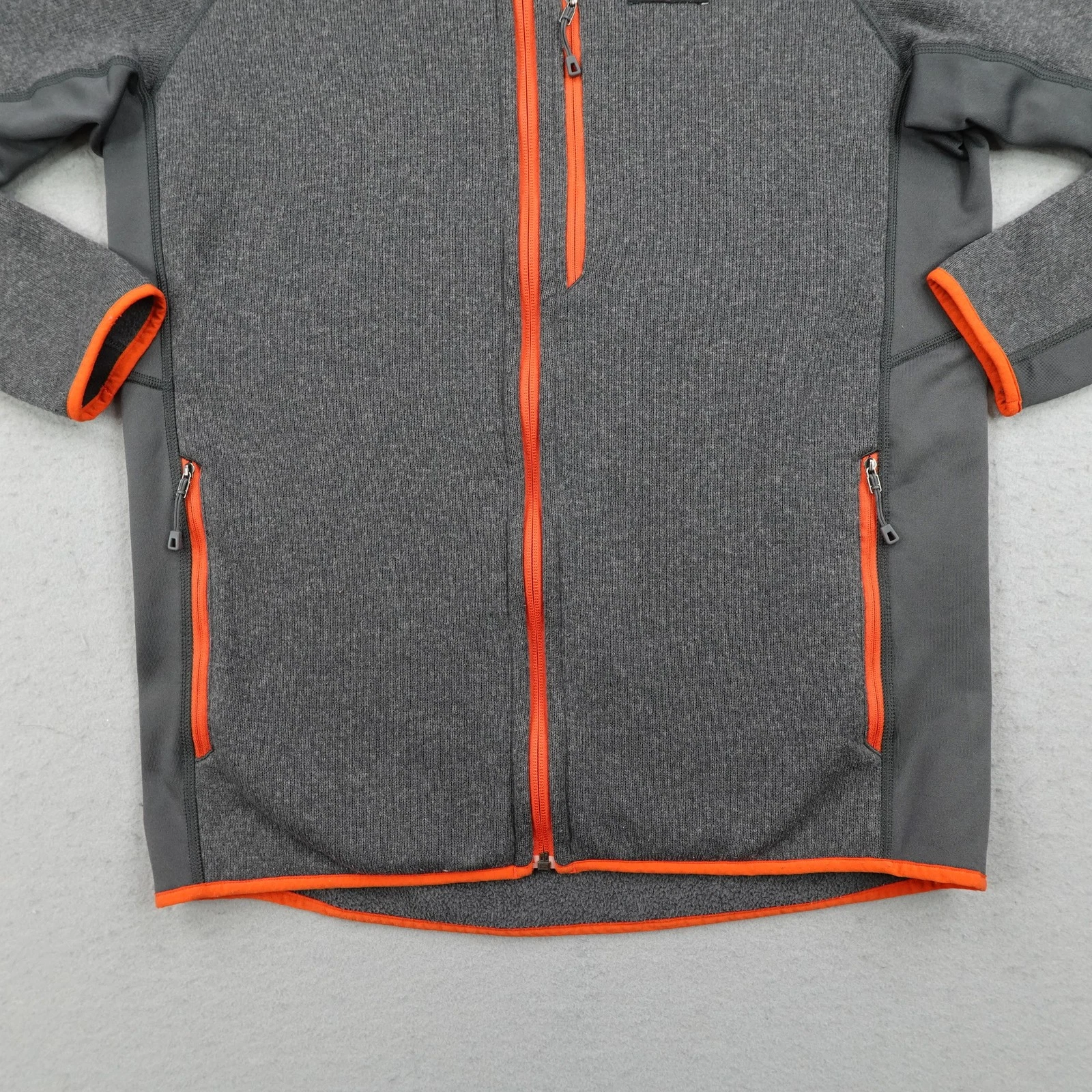 Patagonia Jacket Mens Large Gray Orange Performance Sweater Fleece Full Zip Up image 4