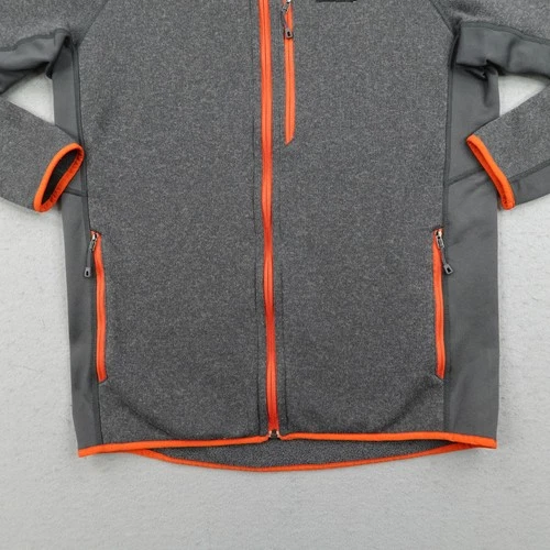 Patagonia Jacket Mens Large Gray Orange Performance Sweater Fleece Full Zip Up image 4