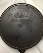 Chicago Hardware Foundry CHF #8A Cast Iron Skillet Favorite Cook Ware