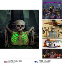 Skeleton groundbreaker 7-color light-up outdoor Halloween decoration prop yard