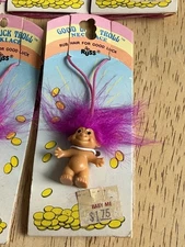 Vintage TROLL NECKLACE - 1" Russ Troll Doll - NEW - 1” in length Purple Hair